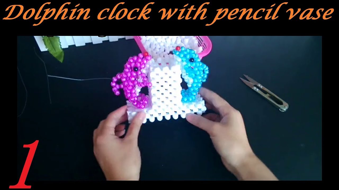 水晶串珠 趣味小物 海豚筆筒 1/2