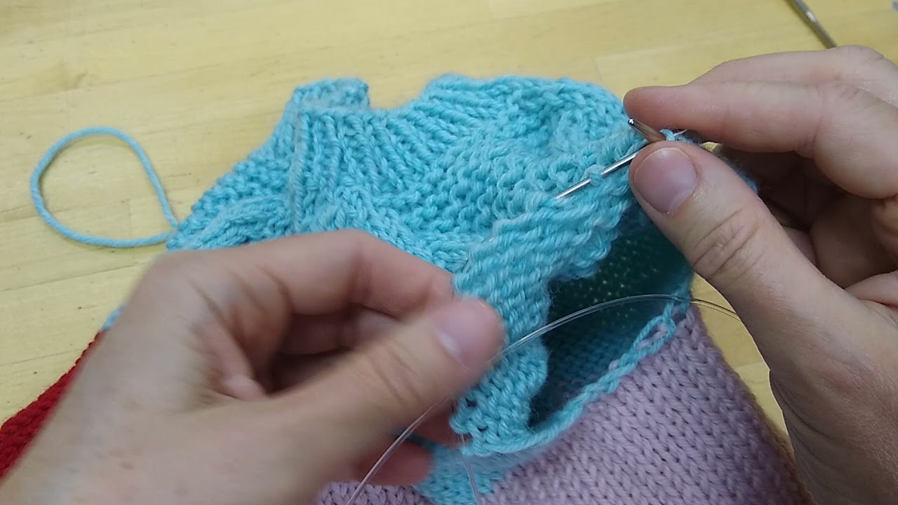 Flax KAL: how to transfer stitches from circular stitch holder