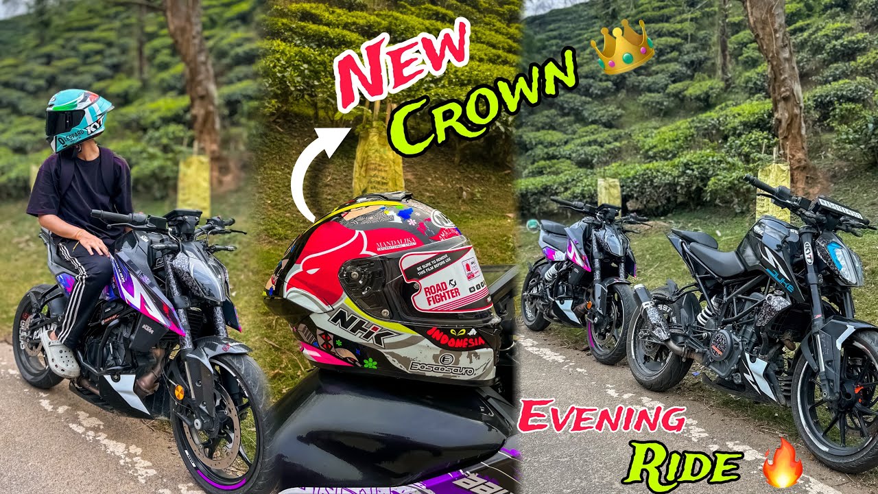 New NHK helmet 😍 evening ride to Amsing tea garden with boys 🚀 Duke 390 motovlog // reel shooting