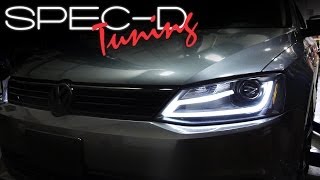 SPECDTUNING INSTALLATION VIDEO: 2011 - 2014 VOLKSWAGEN JETTA PROJECTOR HEADLIGHTS