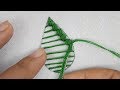Cluster leaf stitch embroidery design || Hand embroidery leaf stitching