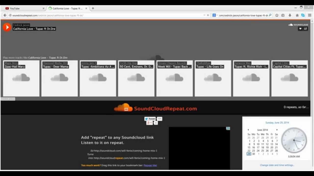How to Repeat a song in soundcloud YouTube