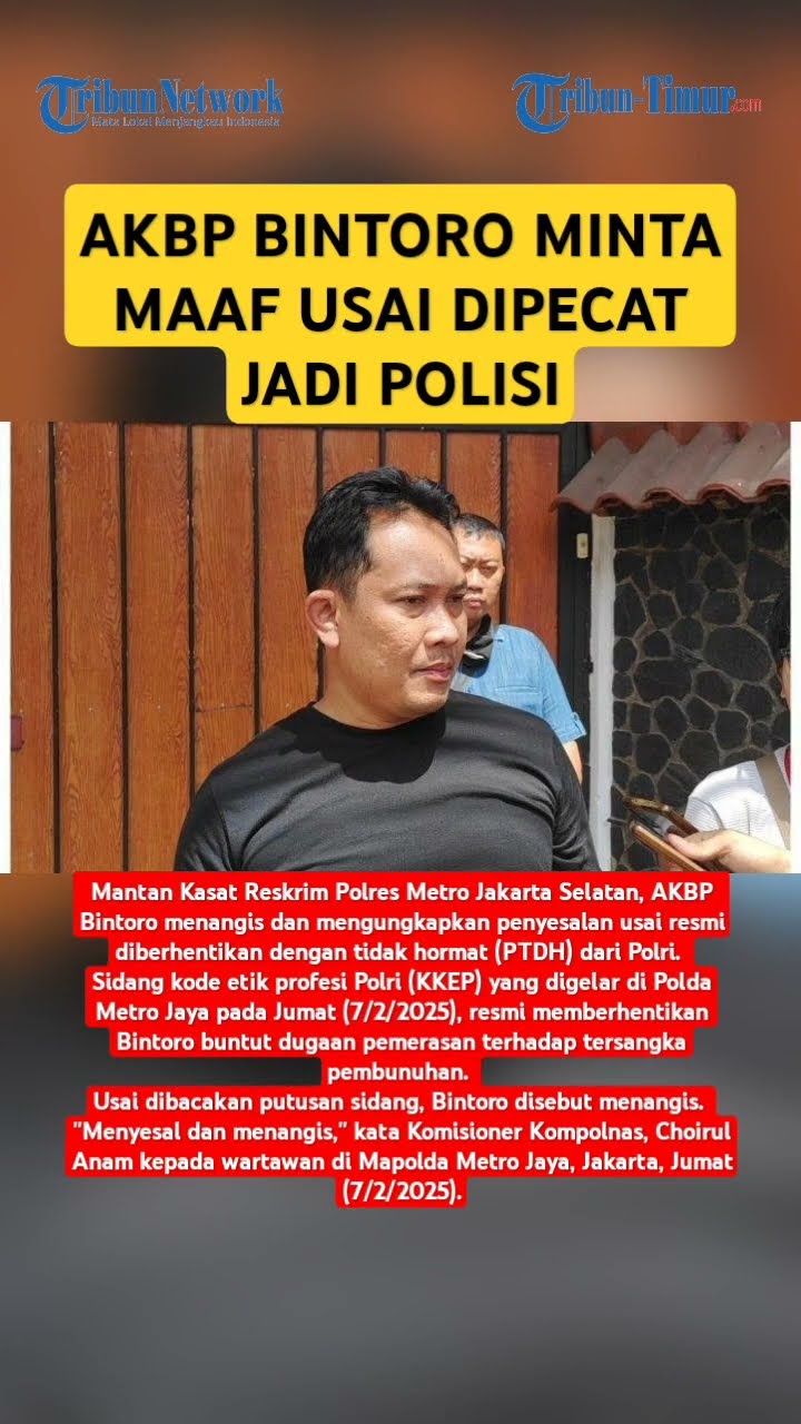 AKBP Bintoro Nangis dan Minta Maaf, Menyesal Usai dipecat jadi polisi #polisiviral