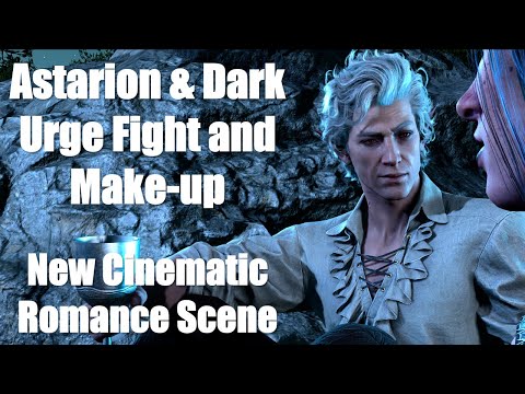 A2E15: Astarion \u0026 Dark Urge Fight and Make-up- new cinematic bg3 romance scene using unique dialogue