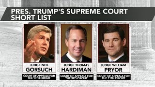 Trump narrows Supreme Court shortlist to three