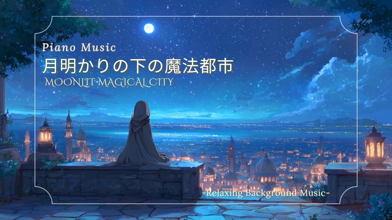 【ピアノBGM/Piano Music】月明かりの下の魔法都市 – Moonlit Magical City（作業用・睡眠用・勉強用）