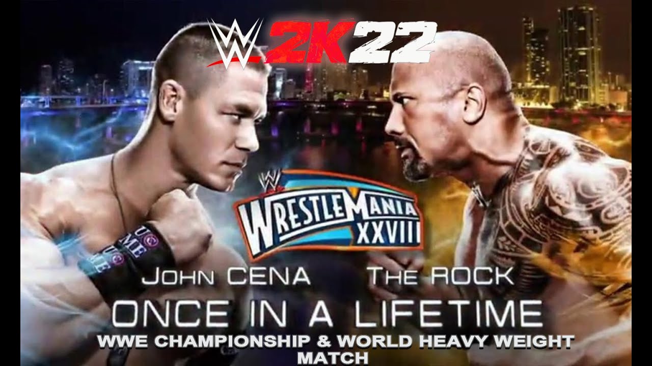 4K WWE 2K22 JOHN CENA VS THE ROCK HELL IN A CELL WWE CHAMPIONSHIP