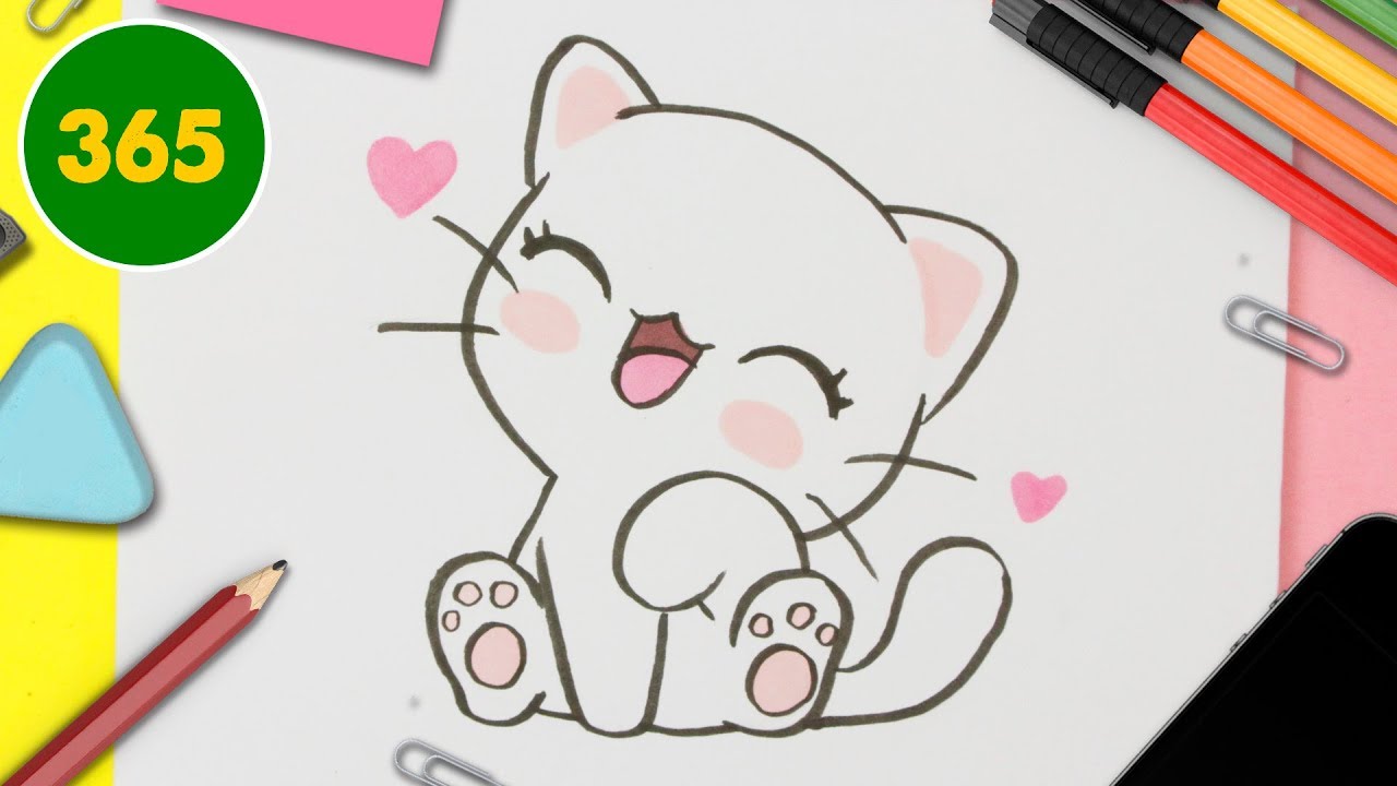 Comment Dessiner Un Chat Kawaii Pas A Pas Pour Les Enfants Dessin Facile Dessin A Colorier Youtube