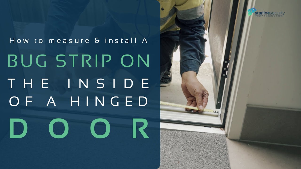 How to Measure and install a bug strip on a hinged door - YouTube