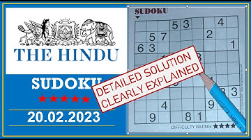 Video#  414 - How to Solve 5 Star Hindu  Sudoku Feb 20,  2023 -  Step By Step Solution