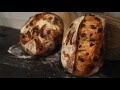 Chocolate Cherry Sourdough Bread with custom stencil