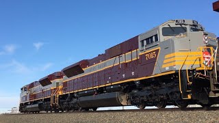 SUPER RARE DOUBLE CP RAIL HERITAGE SD70ACu LEADERS!!!! CP 7010 and 7015 lead CP 197 into Calgary, AB