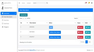 PART 3  CRUD DATA TAHUN AJARAN  MEMBUAT APLIKASI PEMBAYARAN DENGAN PHP DAN ADMINLTE 3 0 5