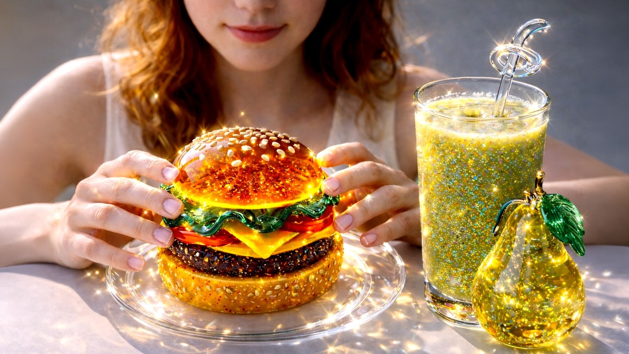 Unreal Crystal Hamburger & Glitter Pear Smoothie 🍔🍐 | Satisfying ASMR Cooking