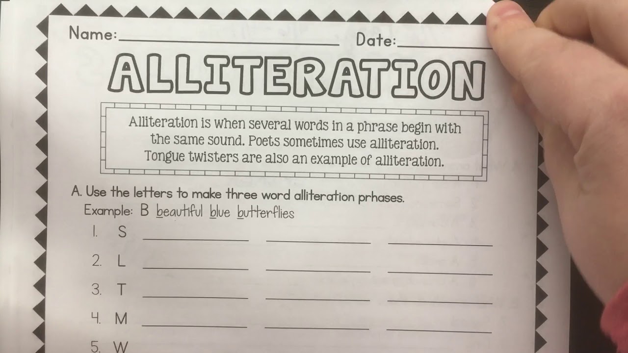 5th 6th Grammar Onomatopoeias Alliterations And Common Proper