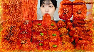 Asmr Mukbang 직접 만든 불닭 버섯 불닭쌈 소세지 먹방 레시피 Fried Chicken And Fire Noodles Eating