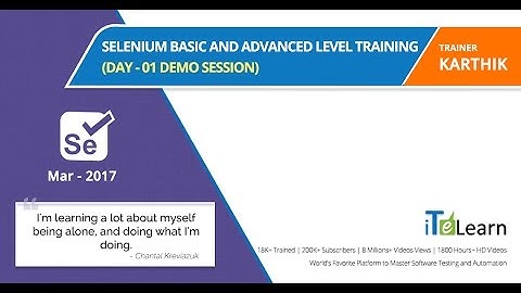 Selenium Basic & Advanced Level Training Day 01 for beginners