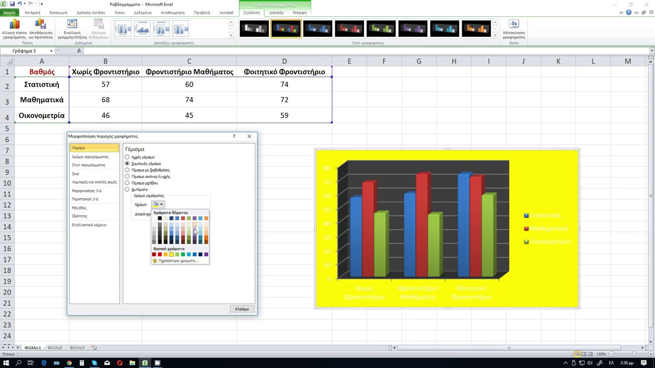 Ραβδογράμματα   Excel