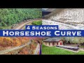 4 Seasons of Norfolk Southern Freight Trains at Horseshoe Curve (Drone Video)