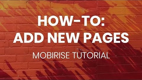 Mobirise Free Website Builder Tutorial | Add New Pages