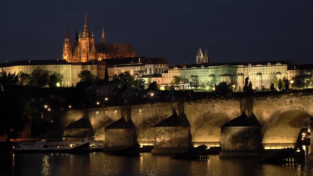 CHARLES BRIDGE in beautiful PRAGUE, Czech Republic.  High quality video.