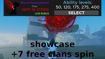 Roblox Kaizen Blood Manipulation Showcase + New Code Free 7 Clans Spin