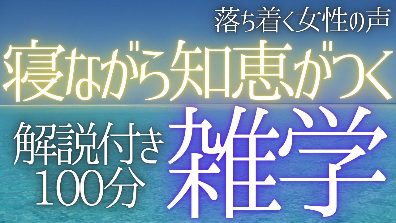 【睡眠導入】睡眠不足解消💤上質な睡眠を 日常を豊かにする 大人の睡眠学習 解説付き 雑学 睡眠用BGM 聞き流し ai【落ち着く女性の声・合成音声】