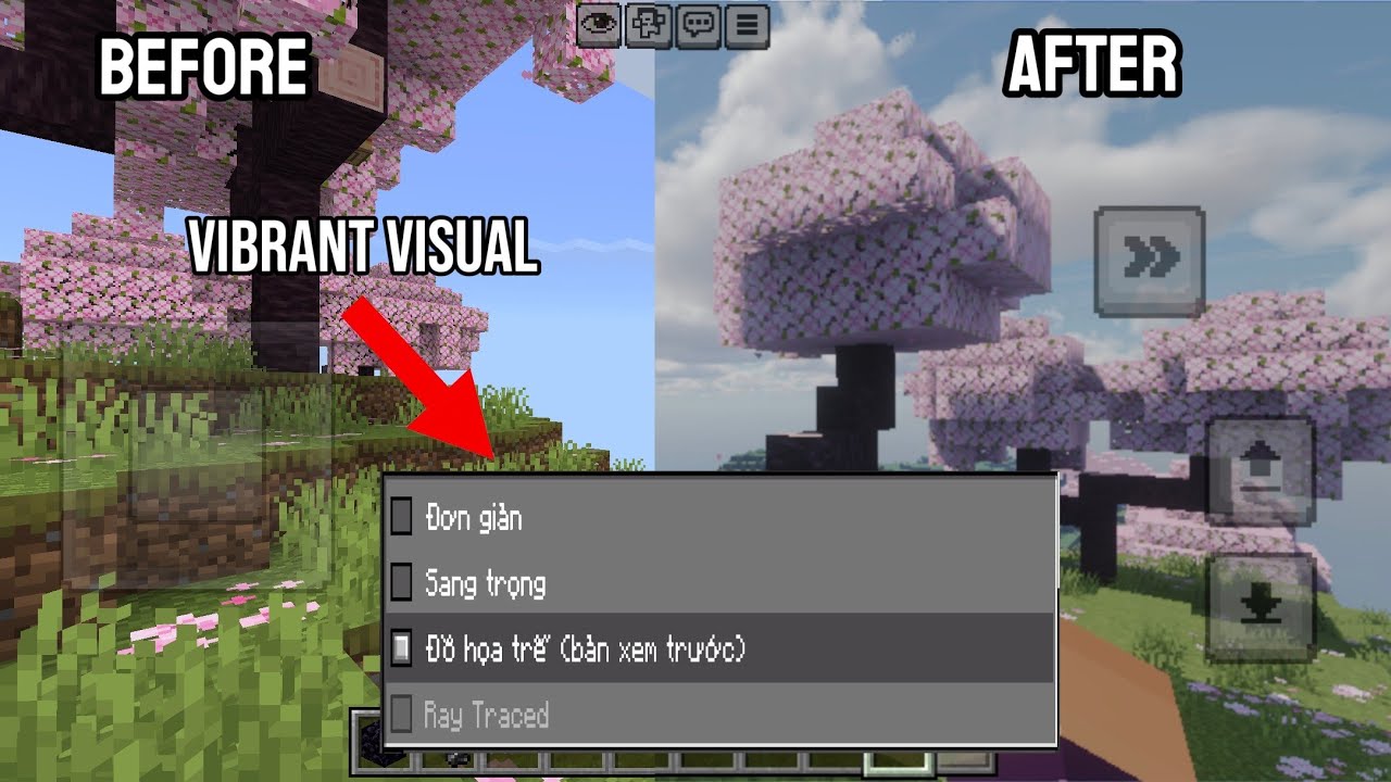 Top 1 Vibrant Visuals Siêu Đẹp Cho Minecraft PE – Từ Block Vuông Thành Thế Giới Thực 4K!