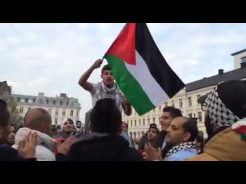 هتافات نصرة لفلسطين والمسجد الاقصى في مالمو السويدية من شباب تجمع خيمة و إبداع 