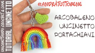 Crochet Tutorial - Rainbow Keychain (subtitles in English and Spanish) 