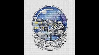 Snow Globe Privet Drive Cross Stitch Time Lapse
