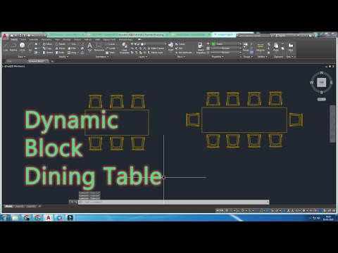 Dynamic Block in Autocad | Dining Table Dynamic Block | #autocad #tutorial #interiordesign