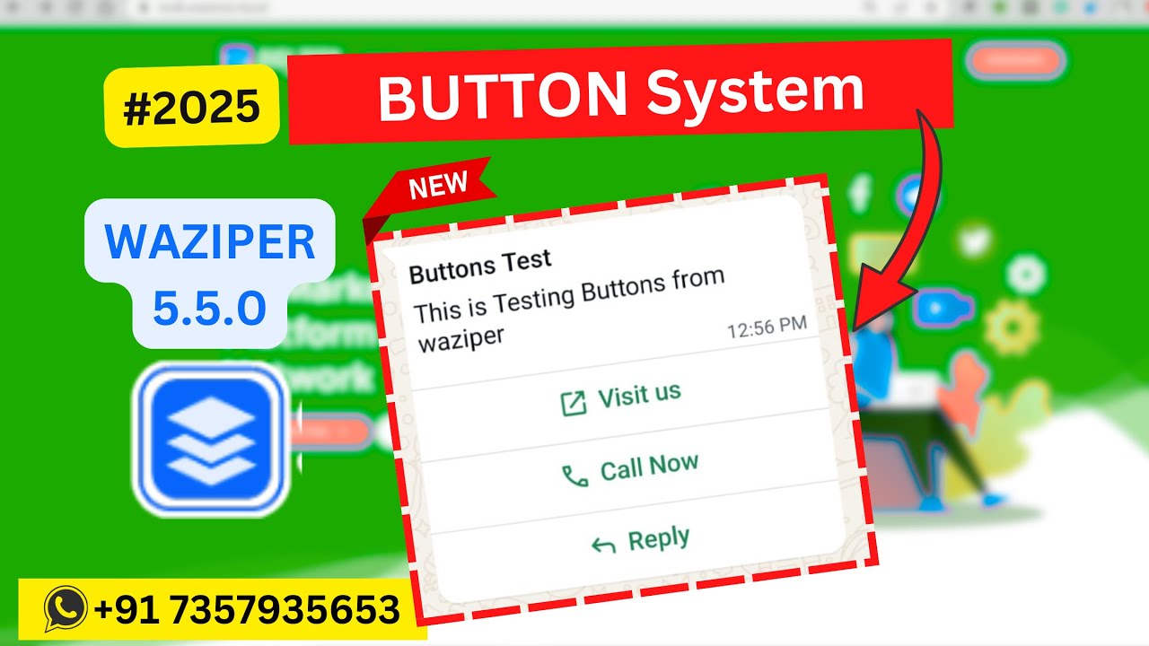 WAZIPER BUTTON SYSTEM | New 2025 WHATSAPP BUTTON System | Action Button , Call Button , Reply Button