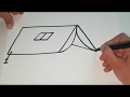How To Draw A Tent كيفية رسم خيمة 