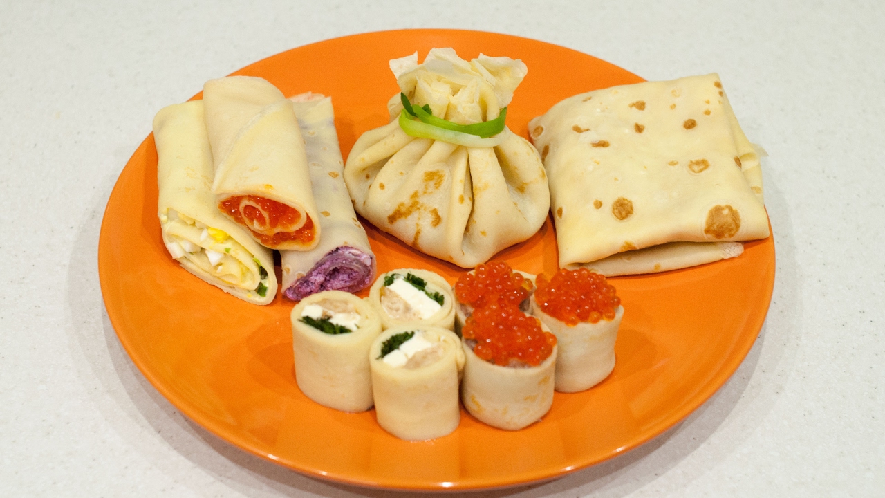 Блины. Как готовить, варианты сворачивания и начинки. - YouTube