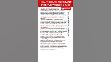 NHS Healthcare Assistant Interview Questions and Answers | Care Assistant Job Interview