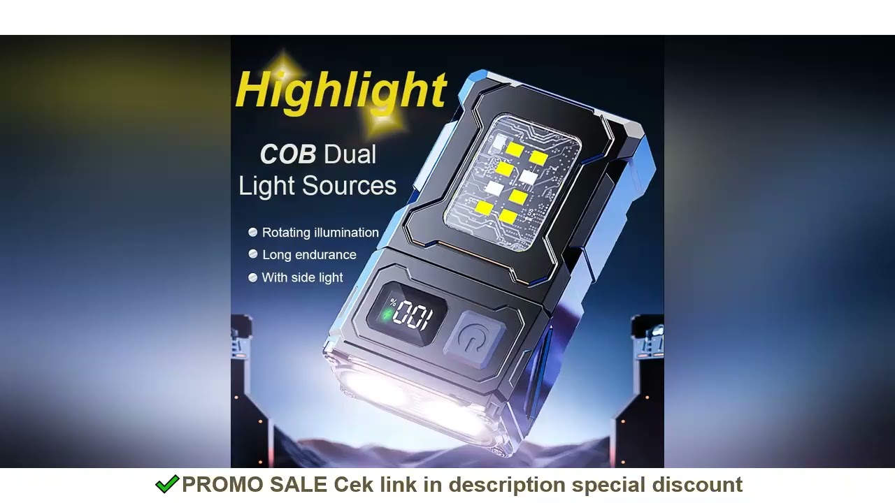 Multifunctional COB Flashlight Ajustable Angle LED Outdoor Torch Portable Keychain Light Magnetic Ca