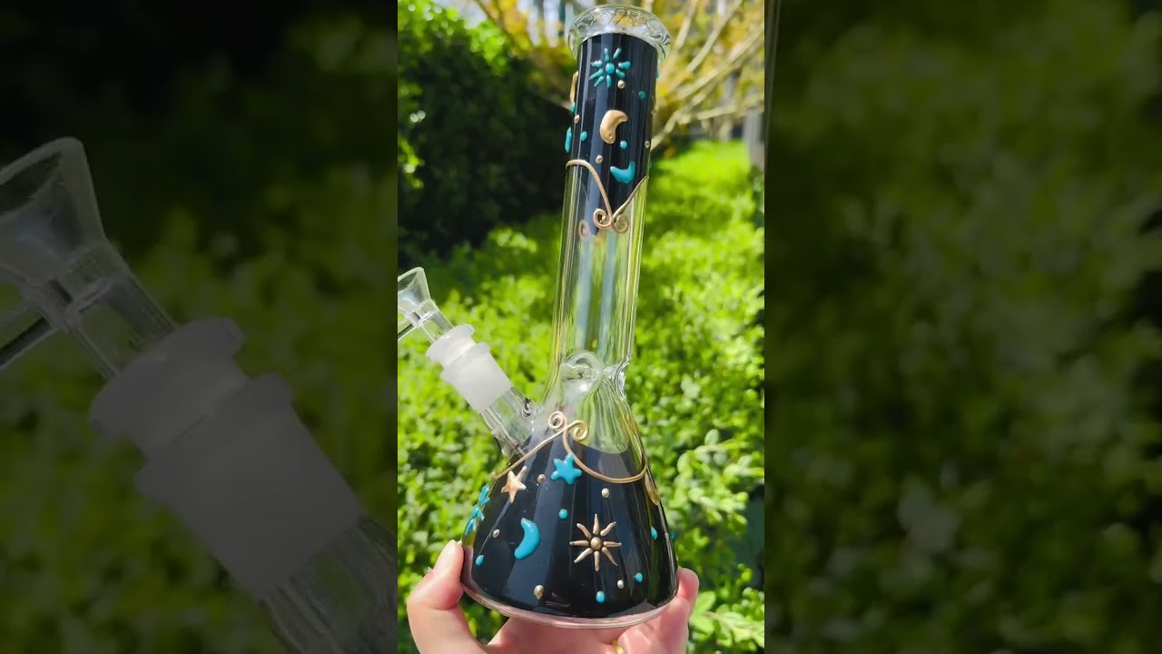 10" Midnight Celestial Beaker Bong (glow in the dark)