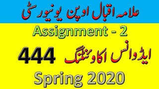 AIOU 444 second Assignment Spring 2020 I Moalim