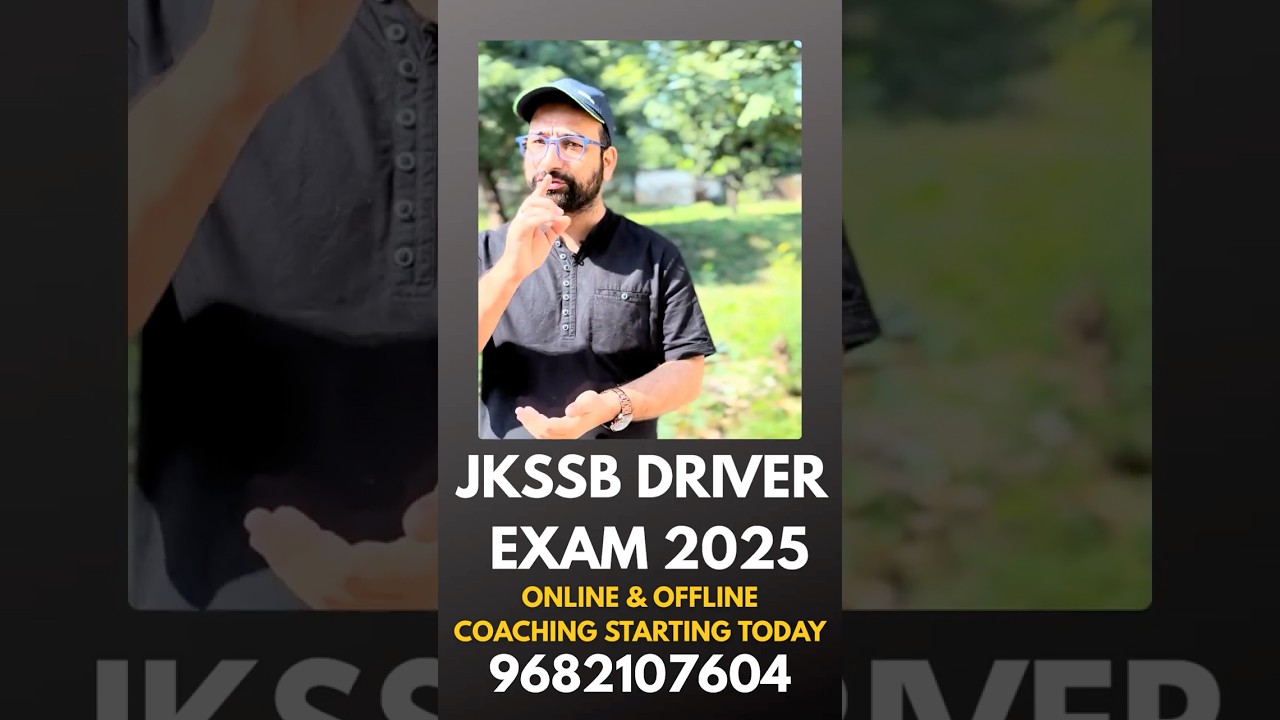 JKSSB DRIVER 2025 coaching Classes - JOIN NOW