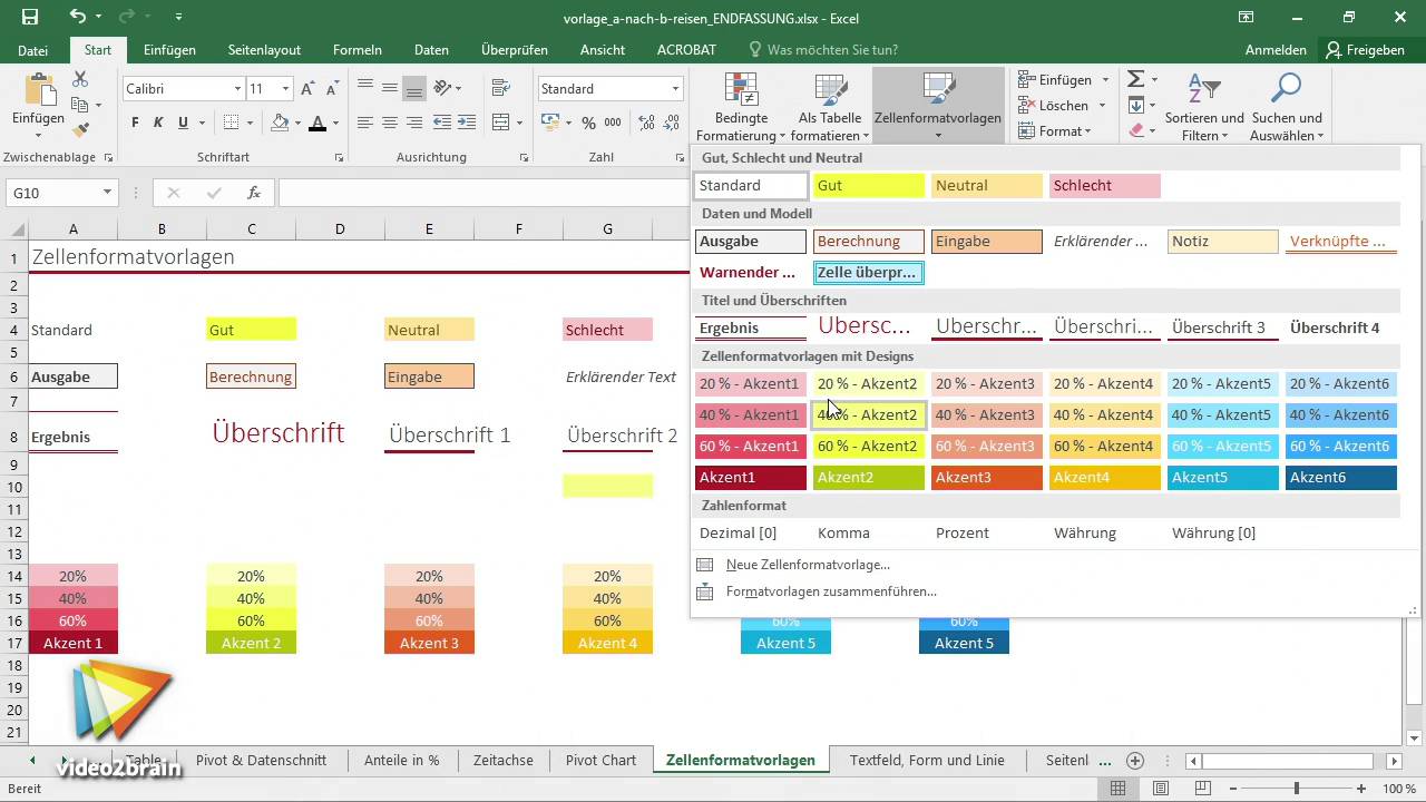 Excel 2016 Firmenvorlagen Im Corporate Design Tutorial Komponenten Einer Vorlage Video2brain Com Youtube