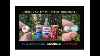 Dump Digging Archaeology - Antiques - Ohio River Flood - Bottle Digging - Marbles - Cola - Pepsi