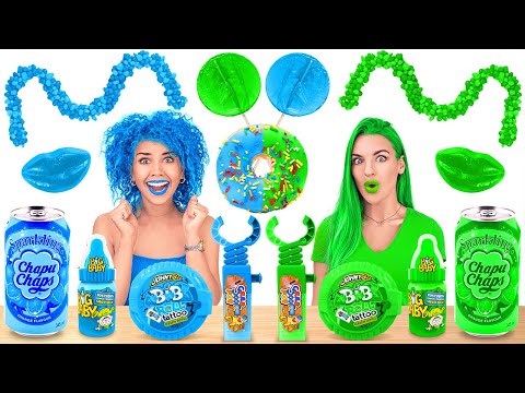 COLOR CHALLENGE || Eating and Buying Everything in ONE COLOR for 24 HOURS by 123 GO! CHALLENGE