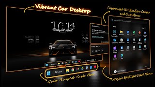 Best Dark/Car Theme Desktop | How To Customize Your Desktop Professionally | Windows 11 Gold Theme