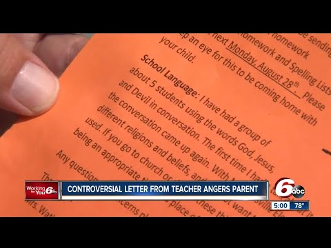 Letter from McCordsville 1st grade teacher: Keep "God, Jesus and Devil" out of class conversation