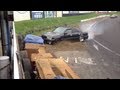 ドリフトでクラッシュ!!クラウン(覆面パトカー仕様)事故の瞬間!!
