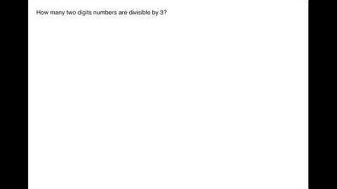 How many two digit number divisible by 3