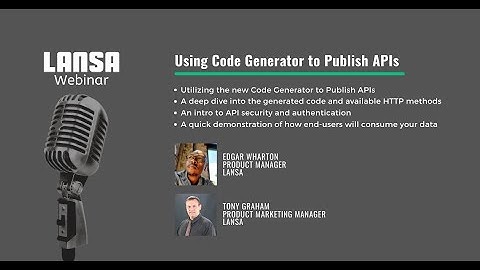 Using Code Generator to Create APIs