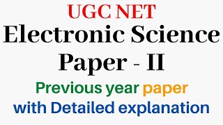 Electronic Science UGC NET previous year paper-3 2013 with detailed analysis