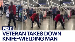 US Veteran takes down knife-wielding man in Walmart